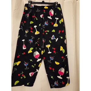 Briggs New York Cocktail Print Pants Size 12 Party Fun Black‎